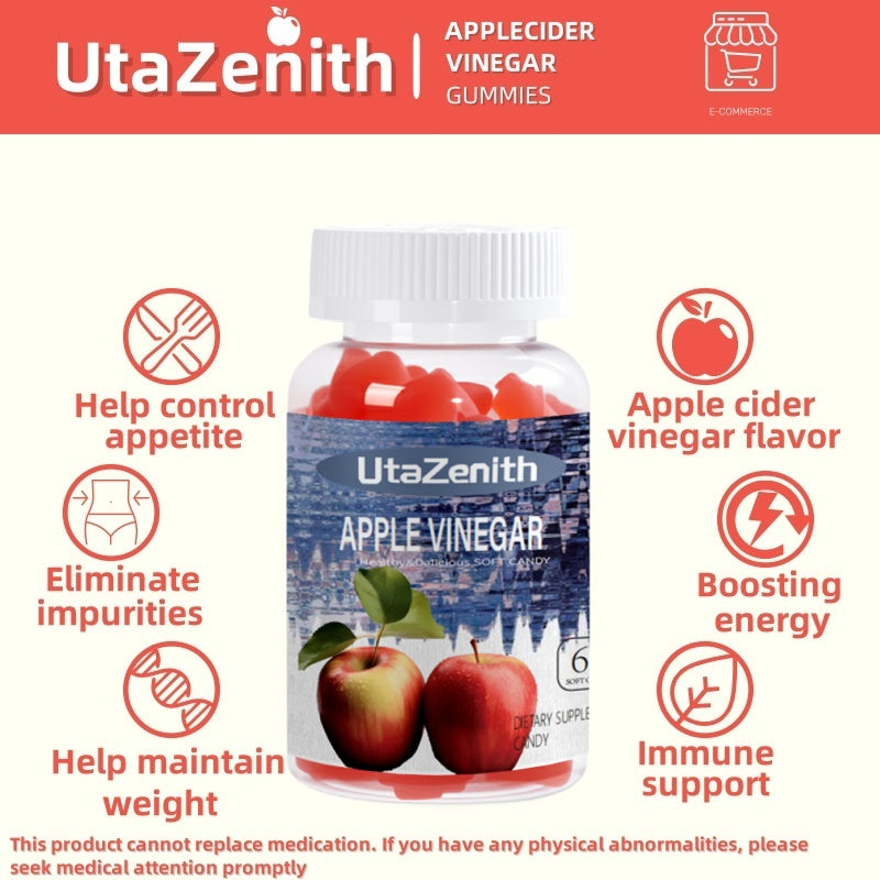 UtaZenith Natural Apple Cider Vinegar Gummies for Fat Burning
