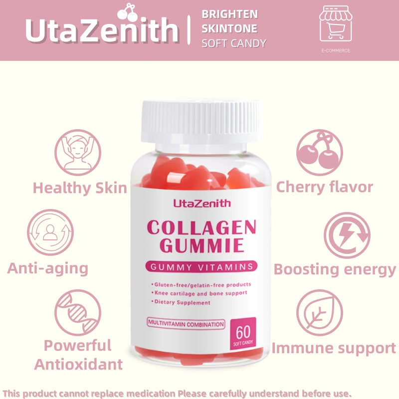 UtaZenith Collagen and Biotin Gummies for Strong Hair and Nails