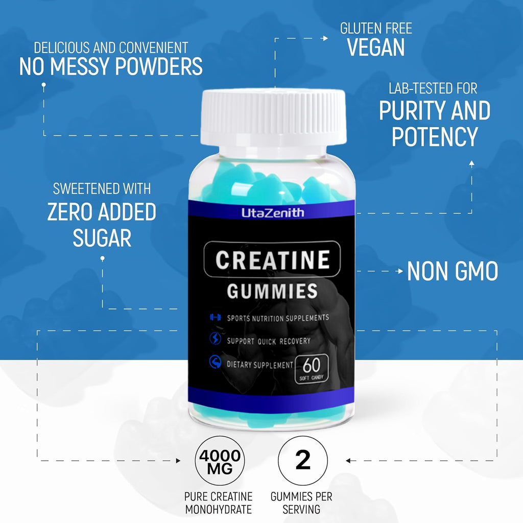 UtaZenith Creatine Monohydrate Gummies for Strength & Endurance