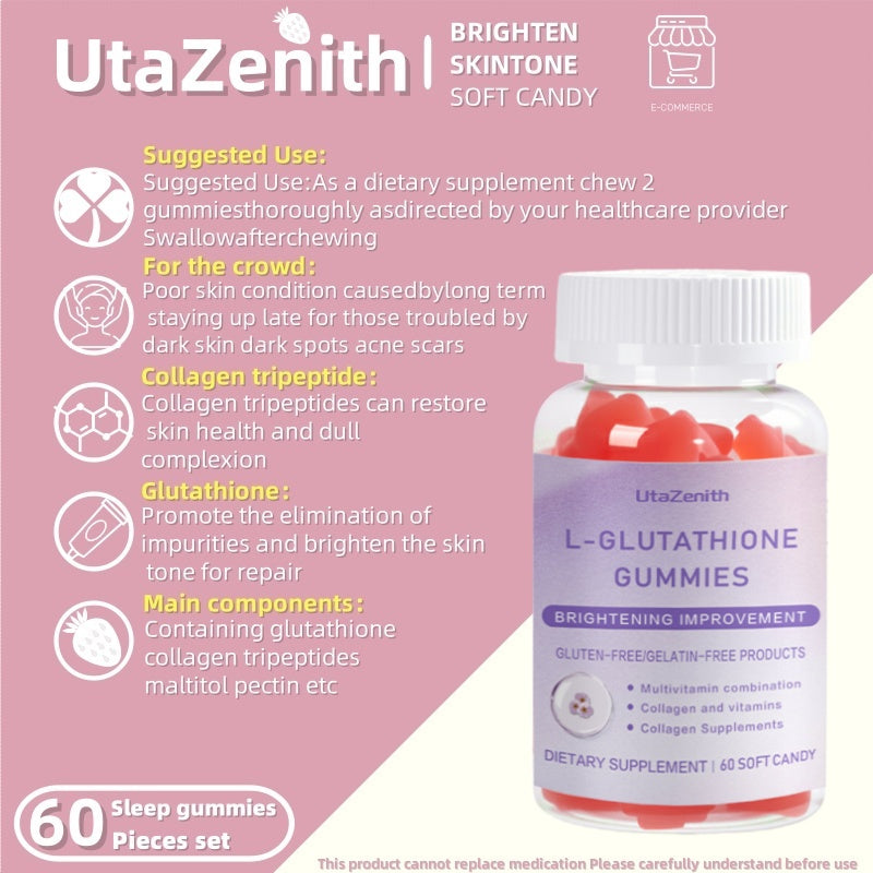 UtaZenith Glutathione Soft Chews, Easy Skin Antioxidant Boost