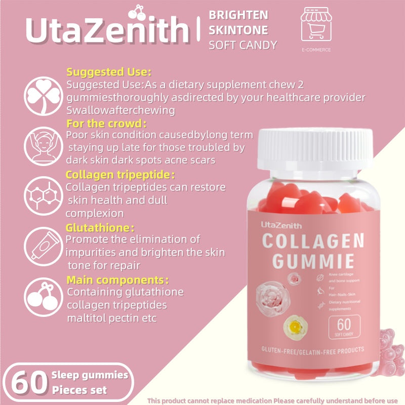 UtaZenith Marine Collagen and Biotin Gummies for Hair and Nails