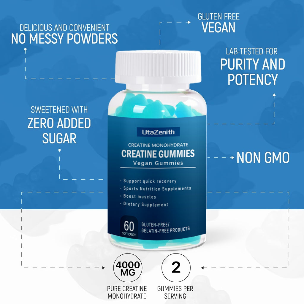 UtaZenith Creatine Gummies for Strongwoman Training & Performance