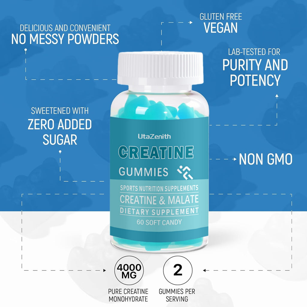 UtaZenith Fast-Absorbing Creatine Gummies for Muscle Recovery