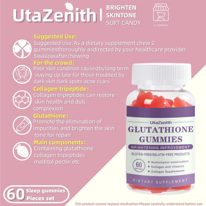 UtaZenith L Glutathione 500mg Gummies, High Potency Formula