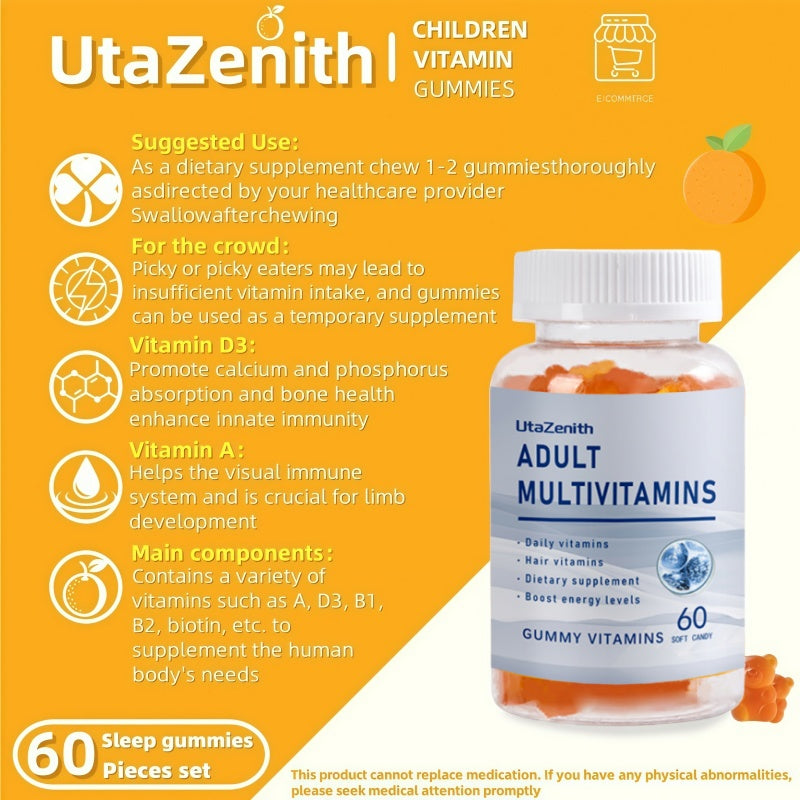 UtaZenith Pure Vitamin C Gummies for Skin Collagen & Glow