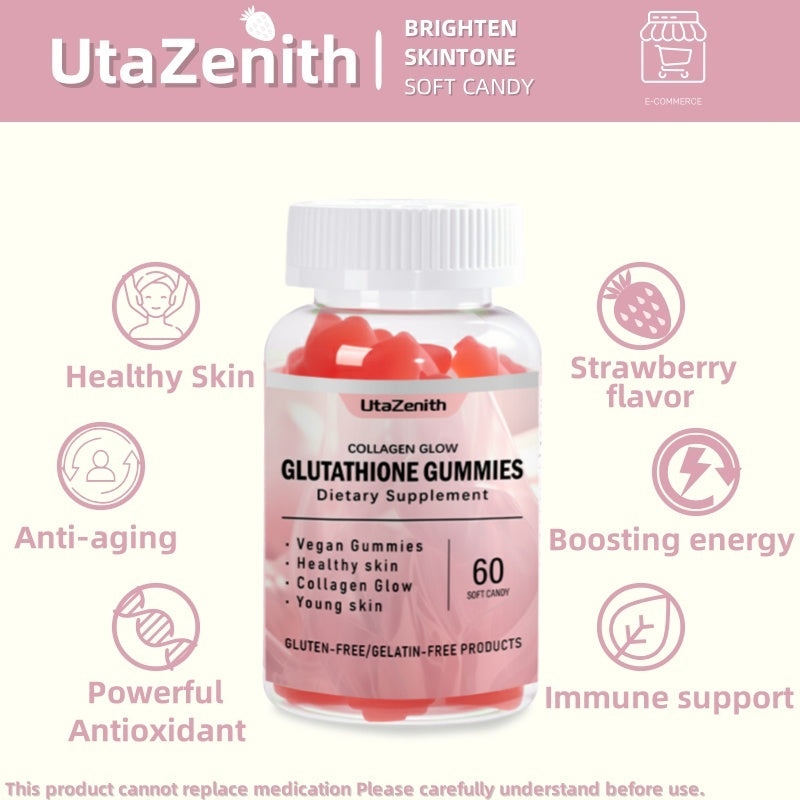 UtaZenith Glutathione Skin Gummies, Fights Fine Lines & Aging