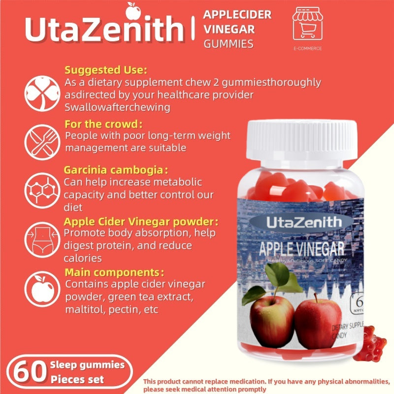 UtaZenith Natural Apple Cider Vinegar Gummies for Fat Burning