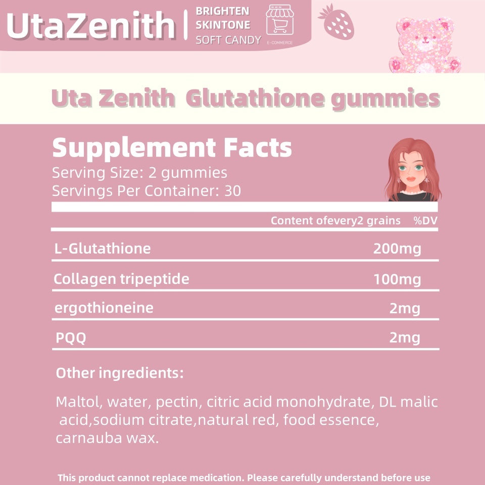 UtaZenith Glutathione Soft Chews, Easy Skin Antioxidant Boost