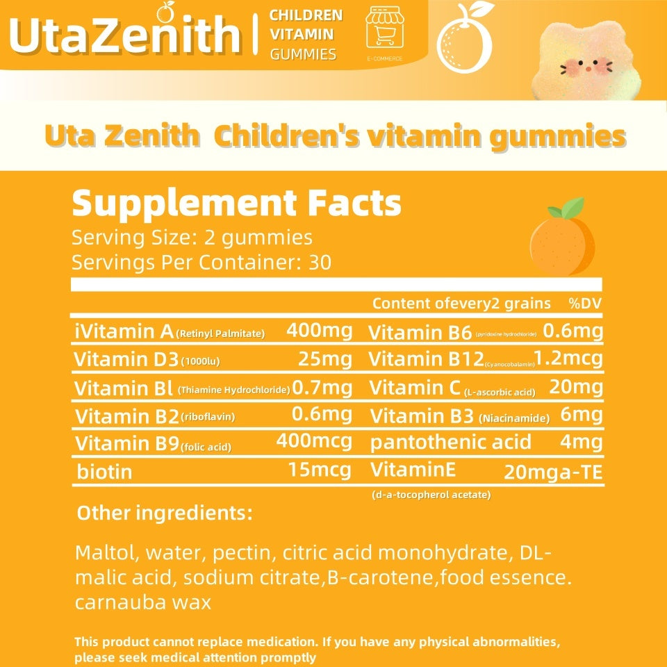 UtaZenith Vitamin C & D3 Gummies for Year-Round Immunity