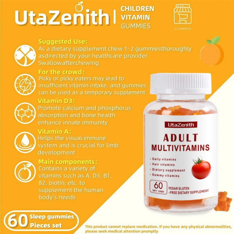UtaZenith Sugar-Free Vitamin C Gummies, Vegan Friendly