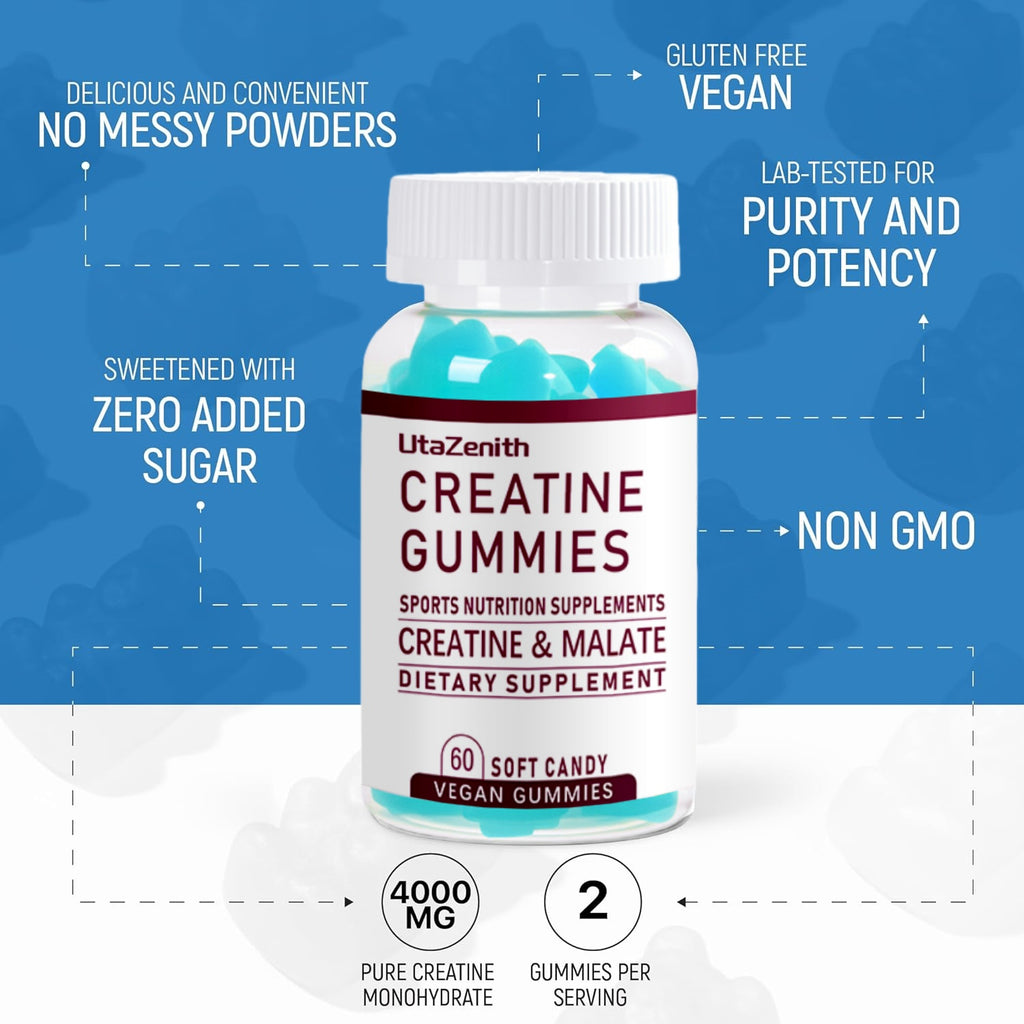 UtaZenith Endurance Support Creatine Gummies for Athletes