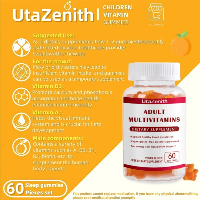 UtaZenith Vitamin C with Zinc Elderberry Gummies for Adults