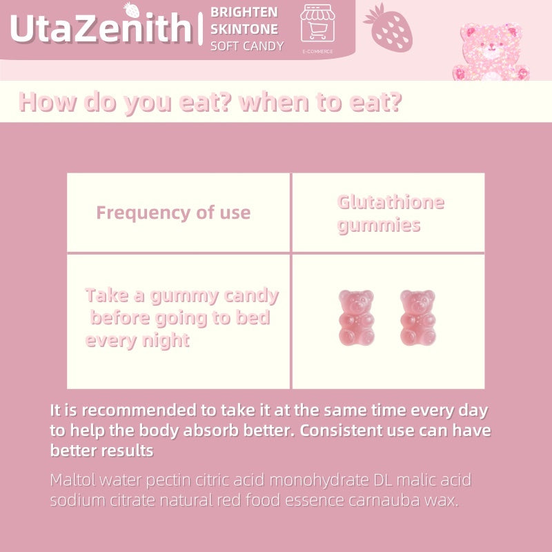 UtaZenith Glutathione Soft Chews, Easy Skin Antioxidant Boost