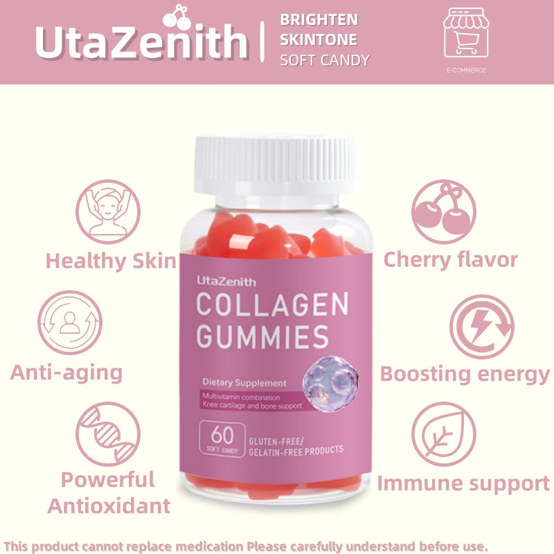 UtaZenith Marine Collagen Gummies for Hydrated Smooth Skin